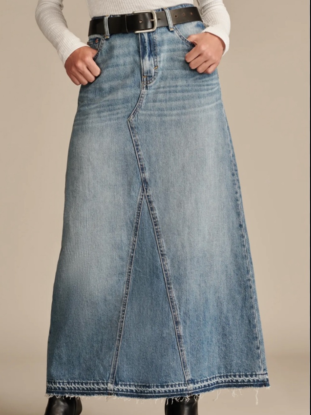 Lucky Brand denim maxi skirt